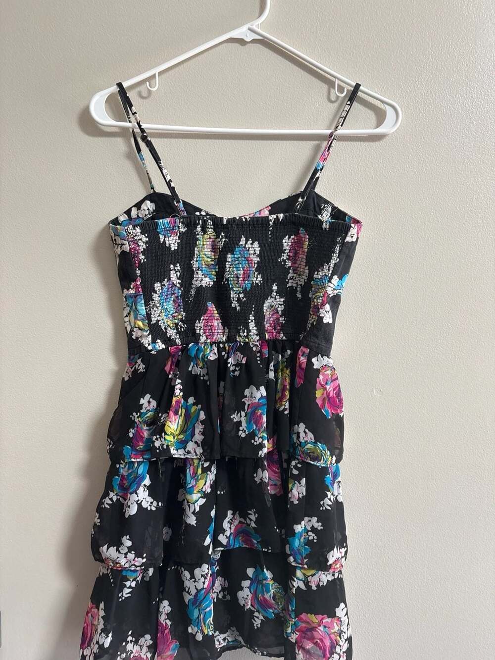Aeropostale Floral Tiered Ruffle Camisole Dress with Smocked Back - Picture 5 of 5